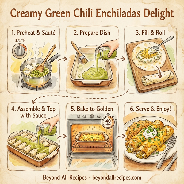 Creamy Green Chili Enchiladas Delight instructions