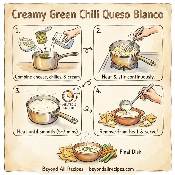 Creamy Green Chili Queso Blanco instructions
