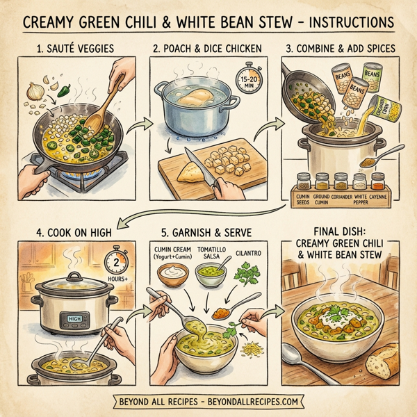 Creamy Green Chili and White Bean Stew instructions