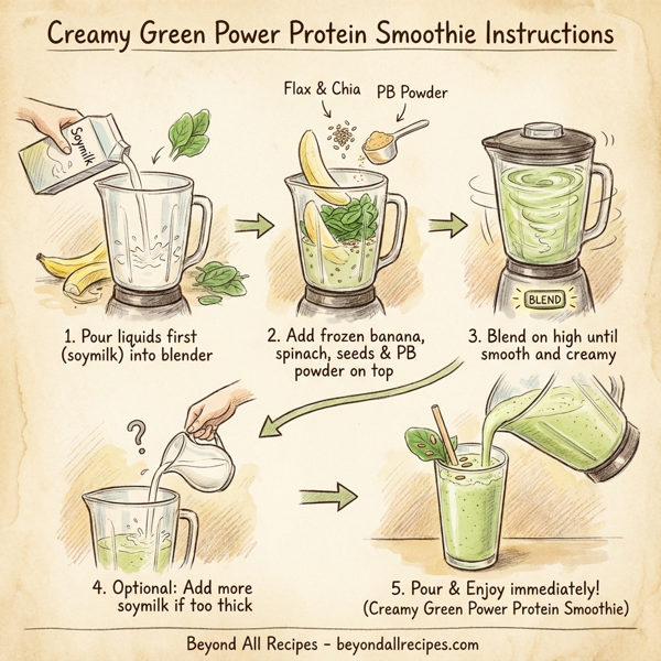 Creamy Green Power Protein Smoothie instructions