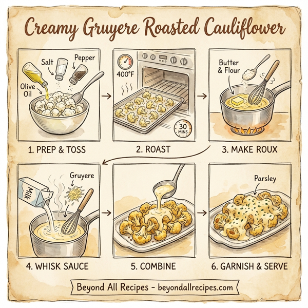 Creamy Gruyere Roasted Cauliflower instructions