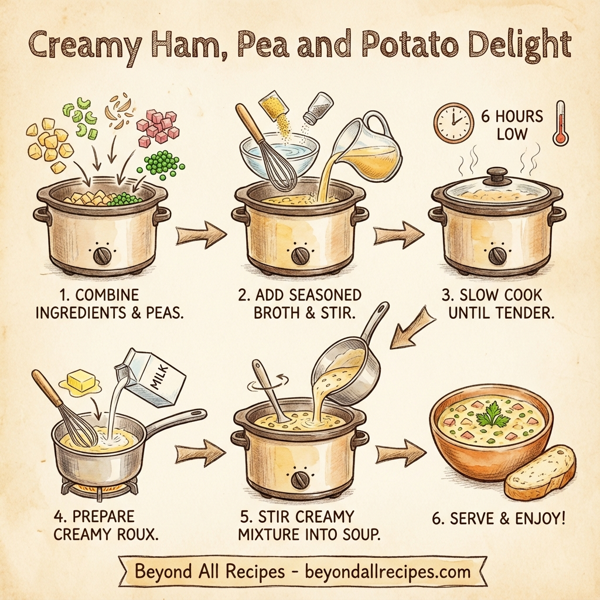Creamy Ham, Pea and Potato Delight instructions