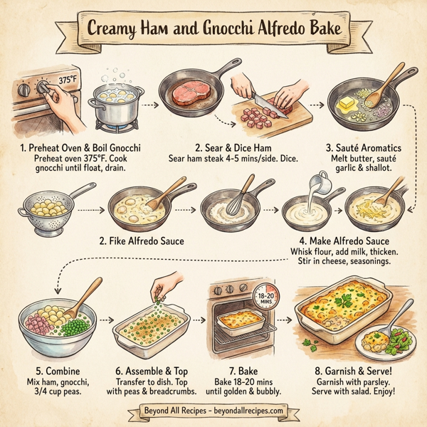 Creamy Ham and Gnocchi Alfredo Bake instructions