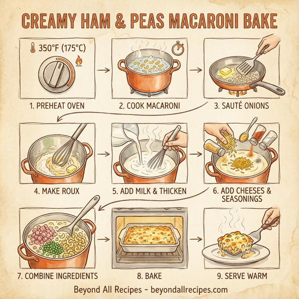 Creamy Ham and Peas Macaroni Bake instructions