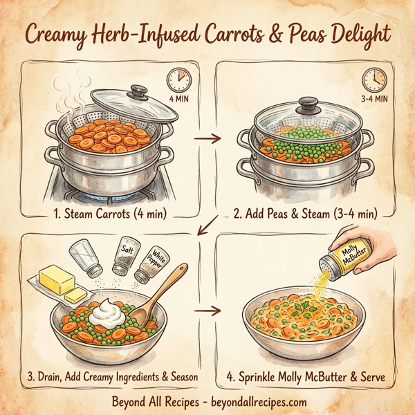 Creamy Herb-Infused Carrots & Peas Delight instructions
