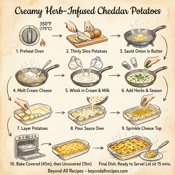 Creamy Herb-Infused Cheddar Potatoes instructions