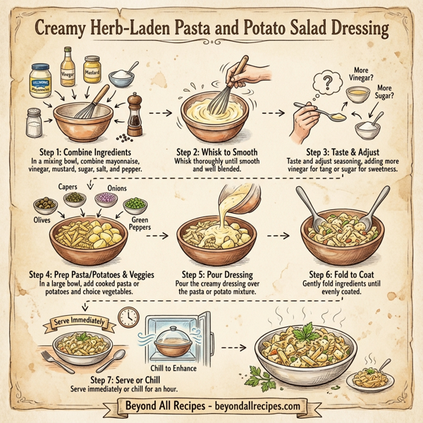 Creamy Herb-Laden Pasta and Potato Salad Dressing instructions