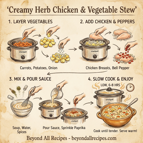 Creamy Herb Chicken and Vegetable Stew instructions
