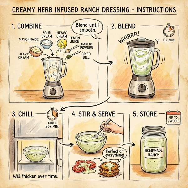 Creamy Herb Infused Ranch Dressing instructions