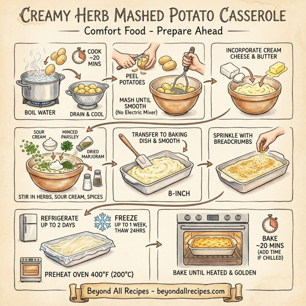 Creamy Herb Mashed Potato Casserole instructions