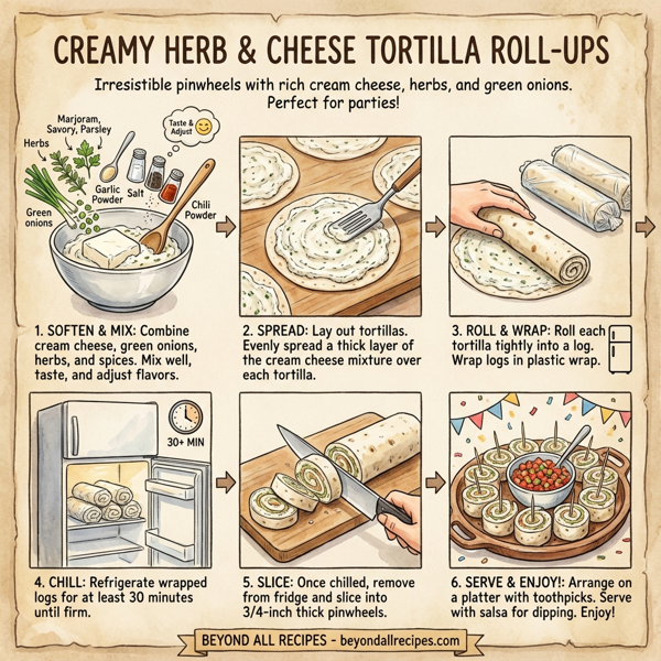 Creamy Herb & Cheese Tortilla Roll-Ups instructions