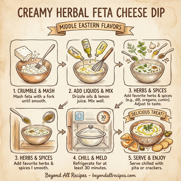 Creamy Herbal Feta Cheese Dip instructions