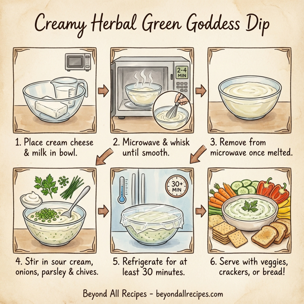 Creamy Herbal Green Goddess Dip instructions