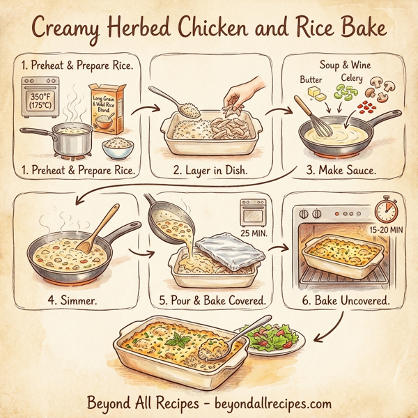 Creamy Herbed Chicken and Rice Bake instructions