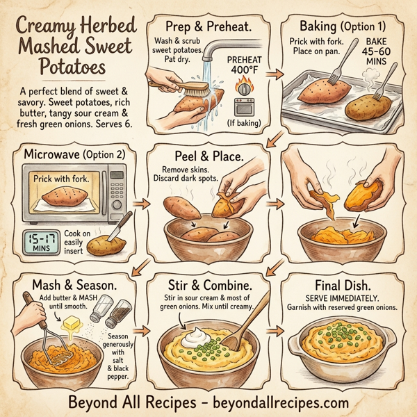 Creamy Herbed Mashed Sweet Potatoes instructions