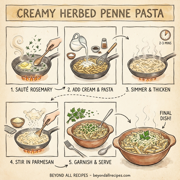 Creamy Herbed Penne Pasta instructions
