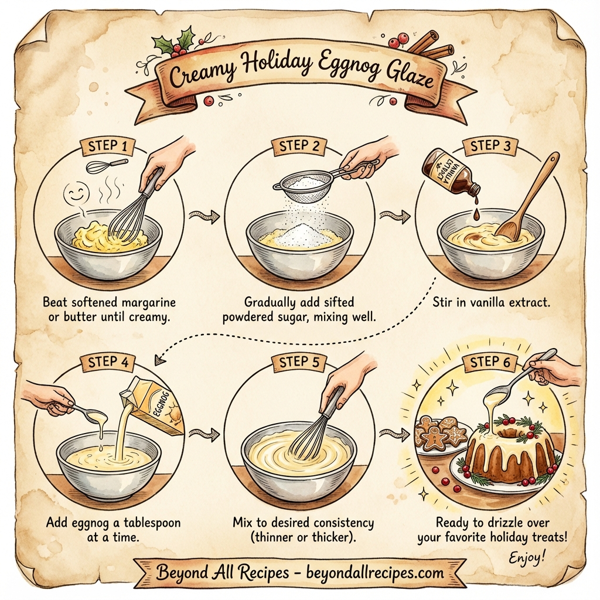 Creamy Holiday Eggnog Glaze instructions
