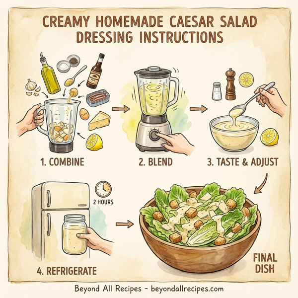 Creamy Homemade Caesar Salad Dressing instructions