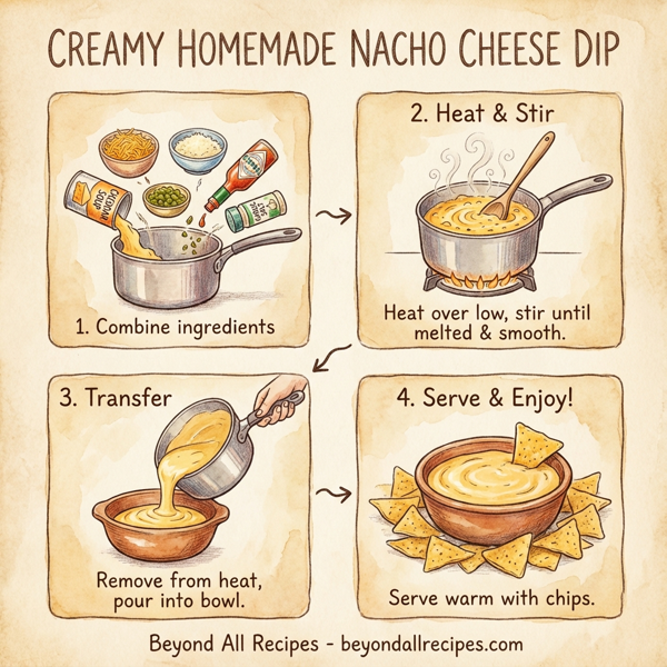 Creamy Homemade Nacho Cheese Dip instructions