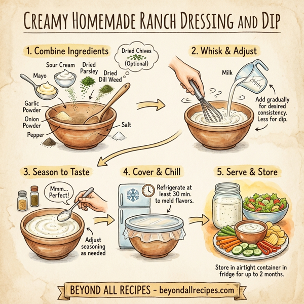 Creamy Homemade Ranch Dressing and Dip instructions