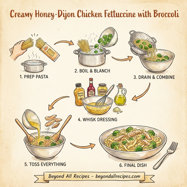 Creamy Honey-Dijon Chicken Fettuccine with Broccoli instructions