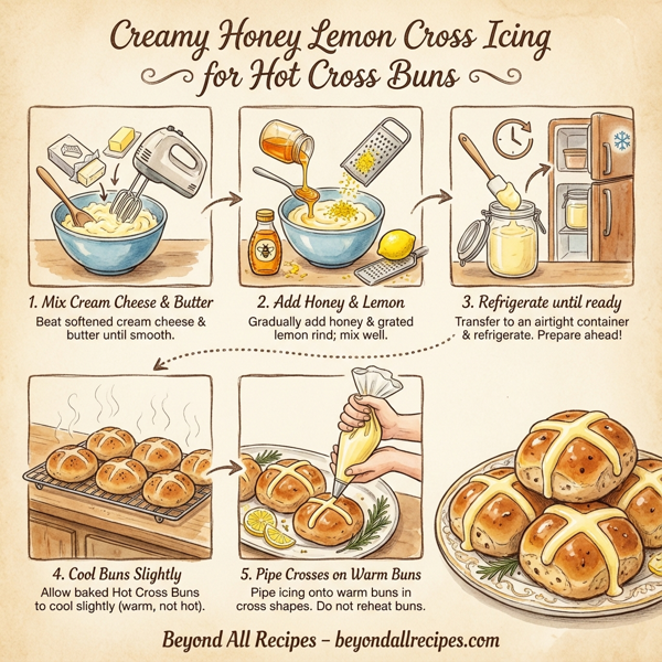 Creamy Honey Lemon Cross Icing for Hot Cross Buns instructions
