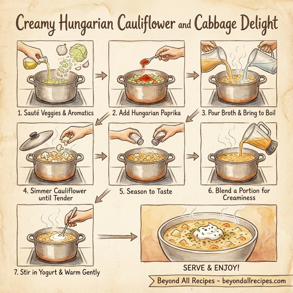 Creamy Hungarian Cauliflower and Cabbage Delight instructions