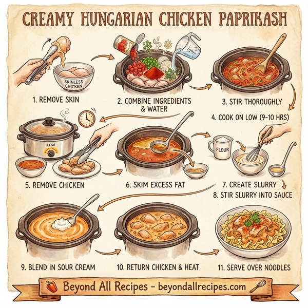 Creamy Hungarian Chicken Paprikash instructions