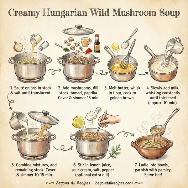 Creamy Hungarian Wild Mushroom Soup instructions