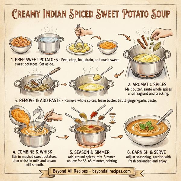 Creamy Indian Spiced Sweet Potato Soup instructions