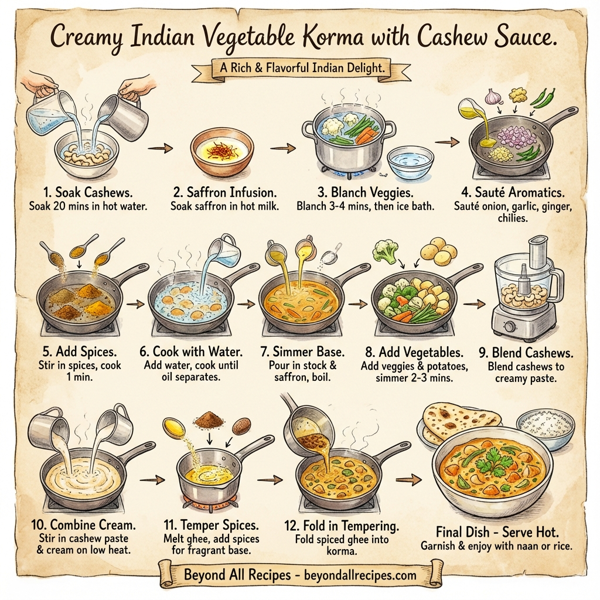 Creamy Indian Vegetable Korma with Cashew Sauce instructions