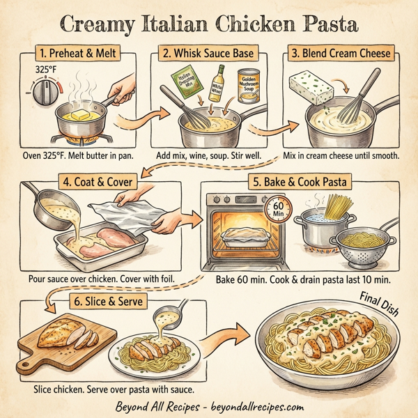 Creamy Italian Chicken Pasta instructions