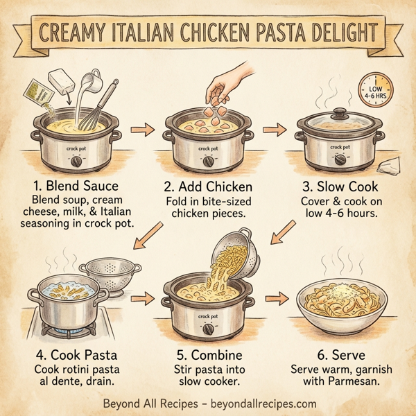 Creamy Italian Chicken Pasta Delight instructions