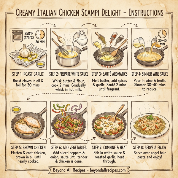 Creamy Italian Chicken Scampi Delight instructions