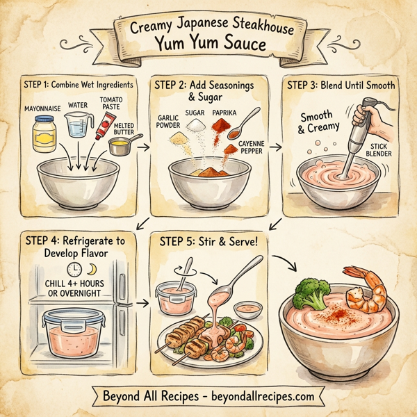 Creamy Japanese Steakhouse Yum Yum Sauce instructions