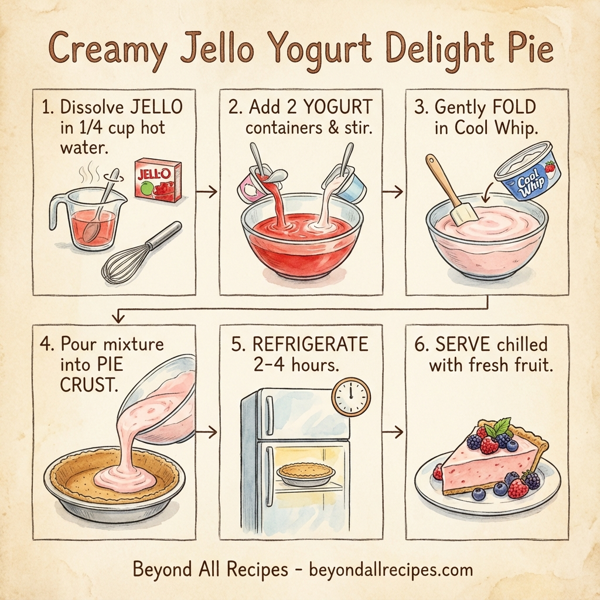 Creamy Jello Yogurt Delight Pie instructions