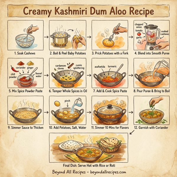 Creamy Kashmiri Dum Aloo instructions