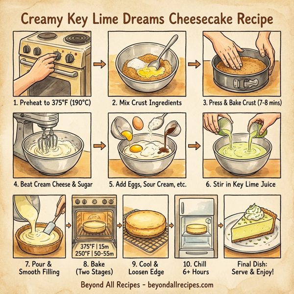 Creamy Key Lime Dreams Cheesecake instructions