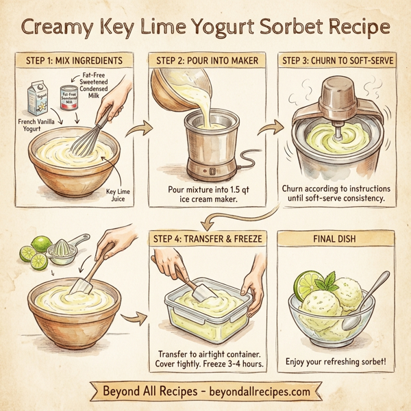 Creamy Key Lime Yogurt Sorbet instructions