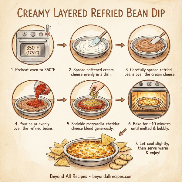 Creamy Layered Refried Bean Dip instructions