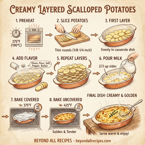 Creamy Layered Scalloped Potatoes instructions