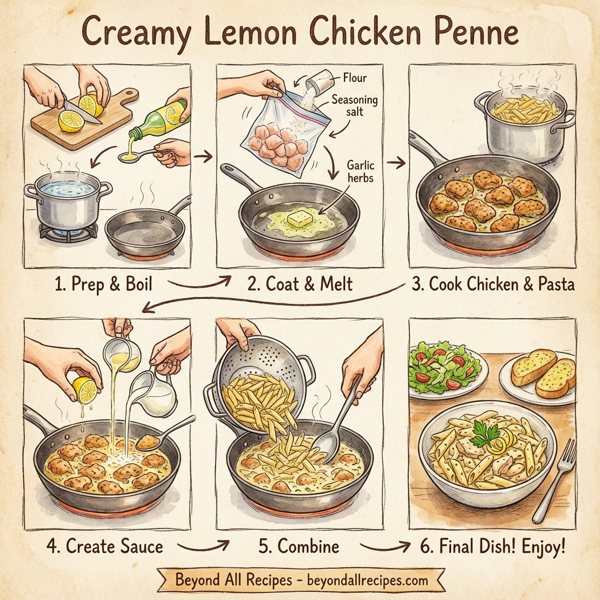 Creamy Lemon Chicken Penne instructions