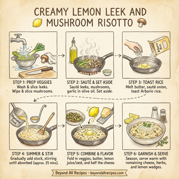 Creamy Lemon Leek and Mushroom Risotto instructions