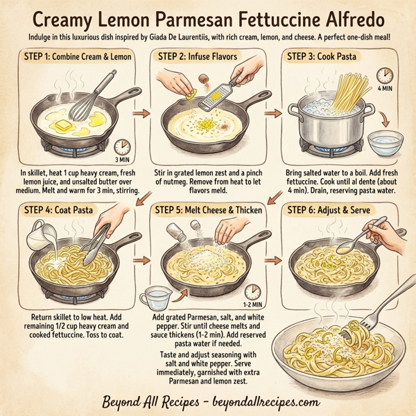 Creamy Lemon Parmesan Fettuccine Alfredo instructions