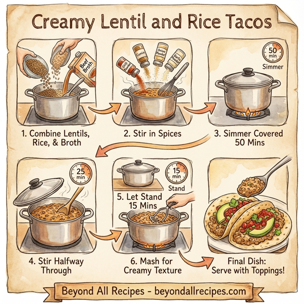Creamy Lentil and Rice Tacos instructions