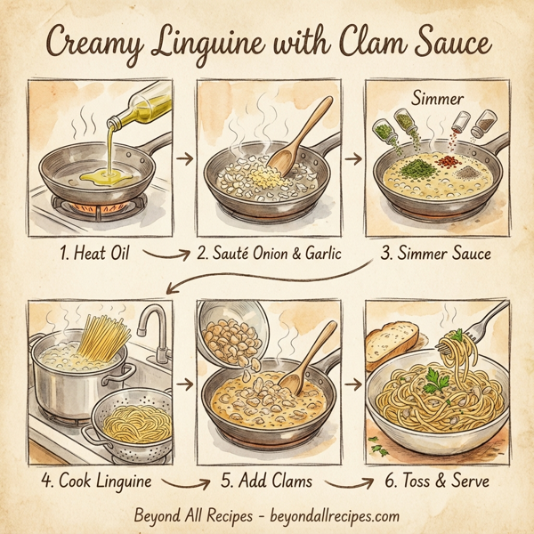 Creamy Linguine with Clam Sauce instructions
