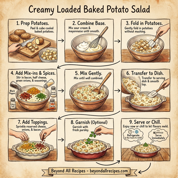Creamy Loaded Baked Potato Salad instructions