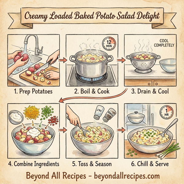Creamy Loaded Baked Potato Salad Delight instructions