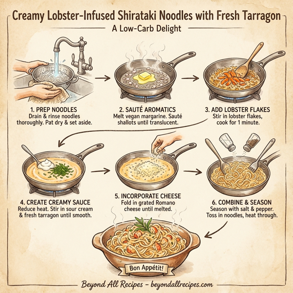 Creamy Lobster-Infused Shirataki Noodles with Fresh Tarragon instructions