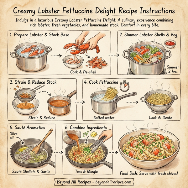 Creamy Lobster Fettuccine Delight instructions